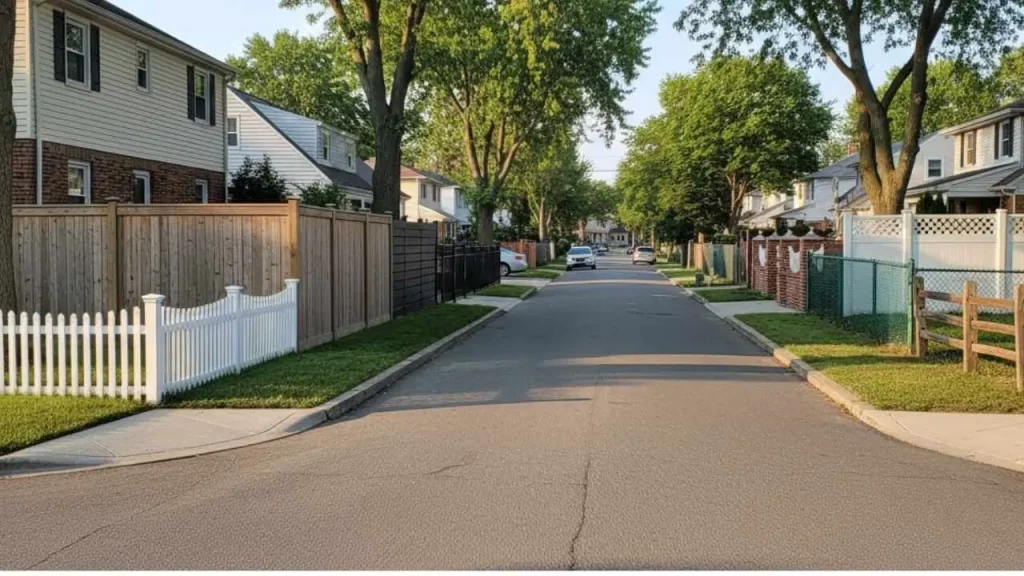 Own a Garden Fence? This Court Case Means You Have Just 60 Days to Remove It 2 A residential street in the UK with varied styles of front garden fences
