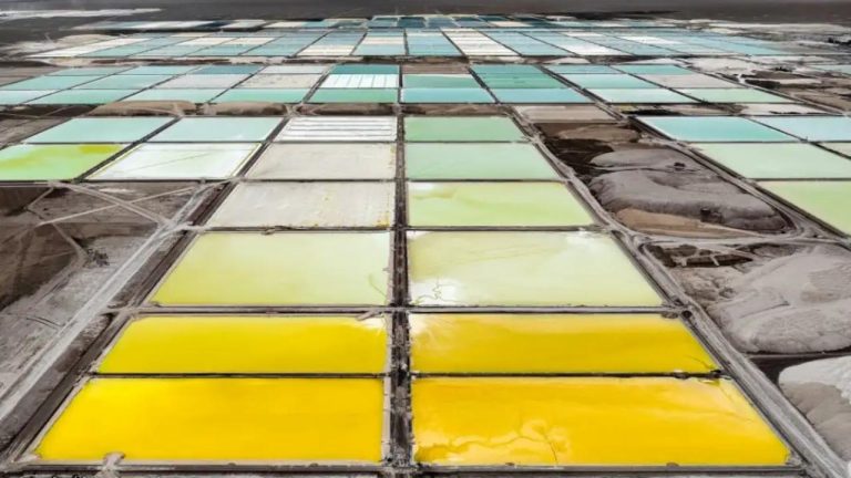Lithium brine pools in Argentina's Salta province