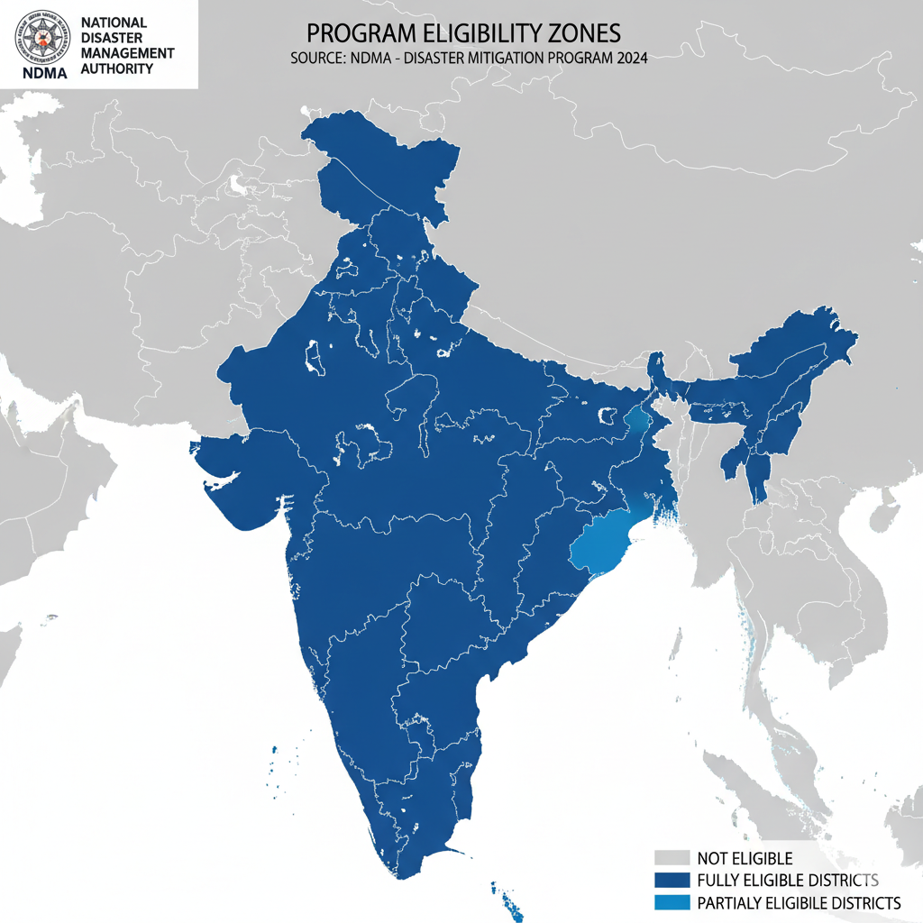 Calamity Loan Program 2025: Check Eligibility & How Much You Can Get 2 A map of India highlighting the regions declared as disaster zones and eligible