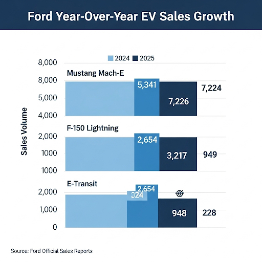 Ford Just Had Its Best EV Month Yet; Here’s Why Everyone’s Buying Before the Deadline 2 year-over-year growth of Ford EV sales