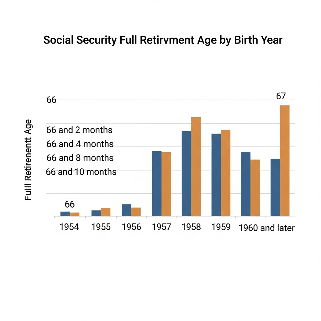 USA Retirement Age Increase in 2025 – Check New Retirement Age & Revised Eligibility 2 Social Security Administration showing the full retirement age by birth year