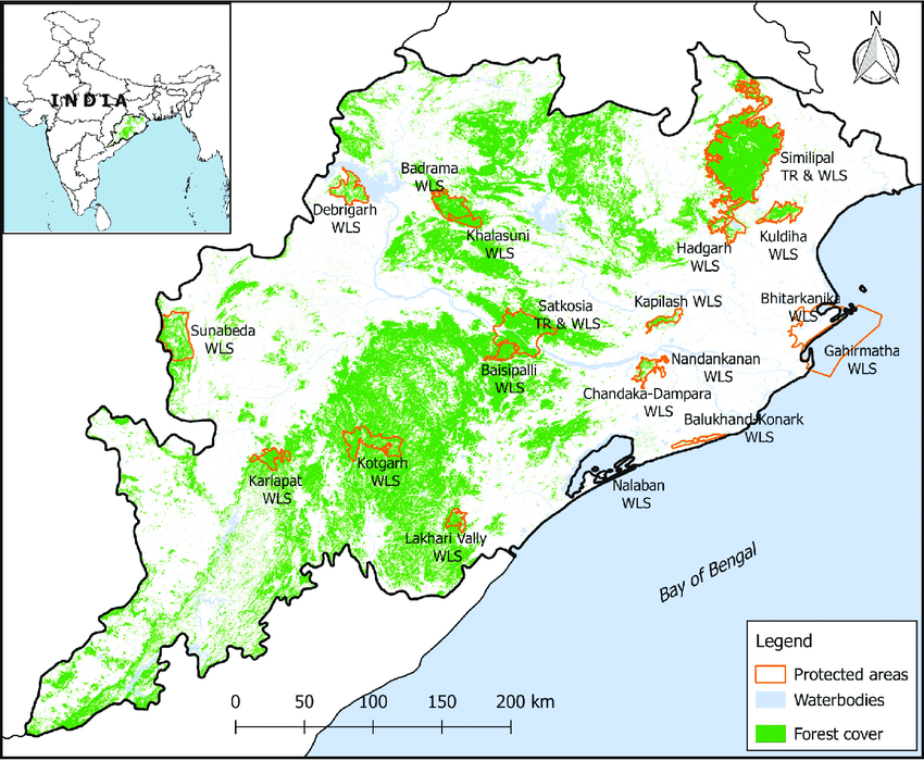 Debrigarh's Wild Transformation Stuns Experts; Soon to Be Declared India’s Newest Tiger Reserve 2 A map of Odisha