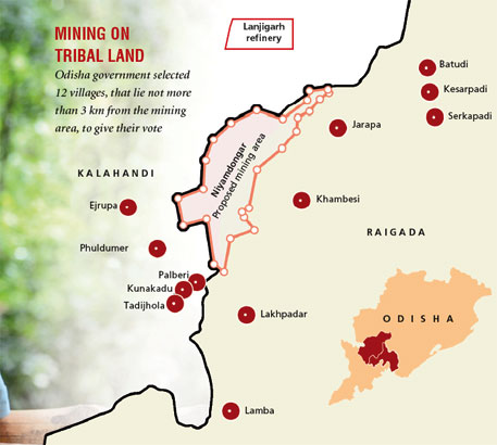 Vedanta’s Mega Project in Odisha Brought to a Screeching Halt: Tribal Communities Demand Justice 2 Odisha showing the location of the Niyamgiri hills